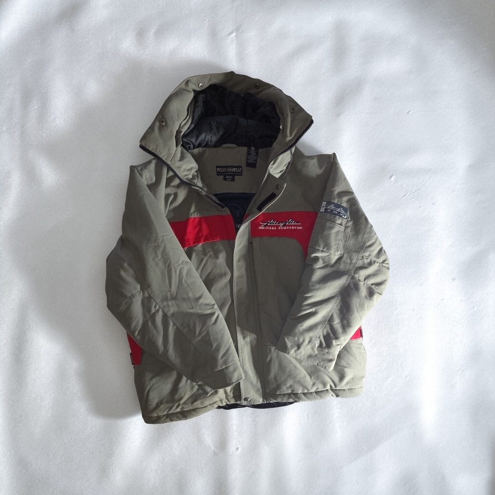 Pelle Pelle Olive Green Jacket with Red Accents